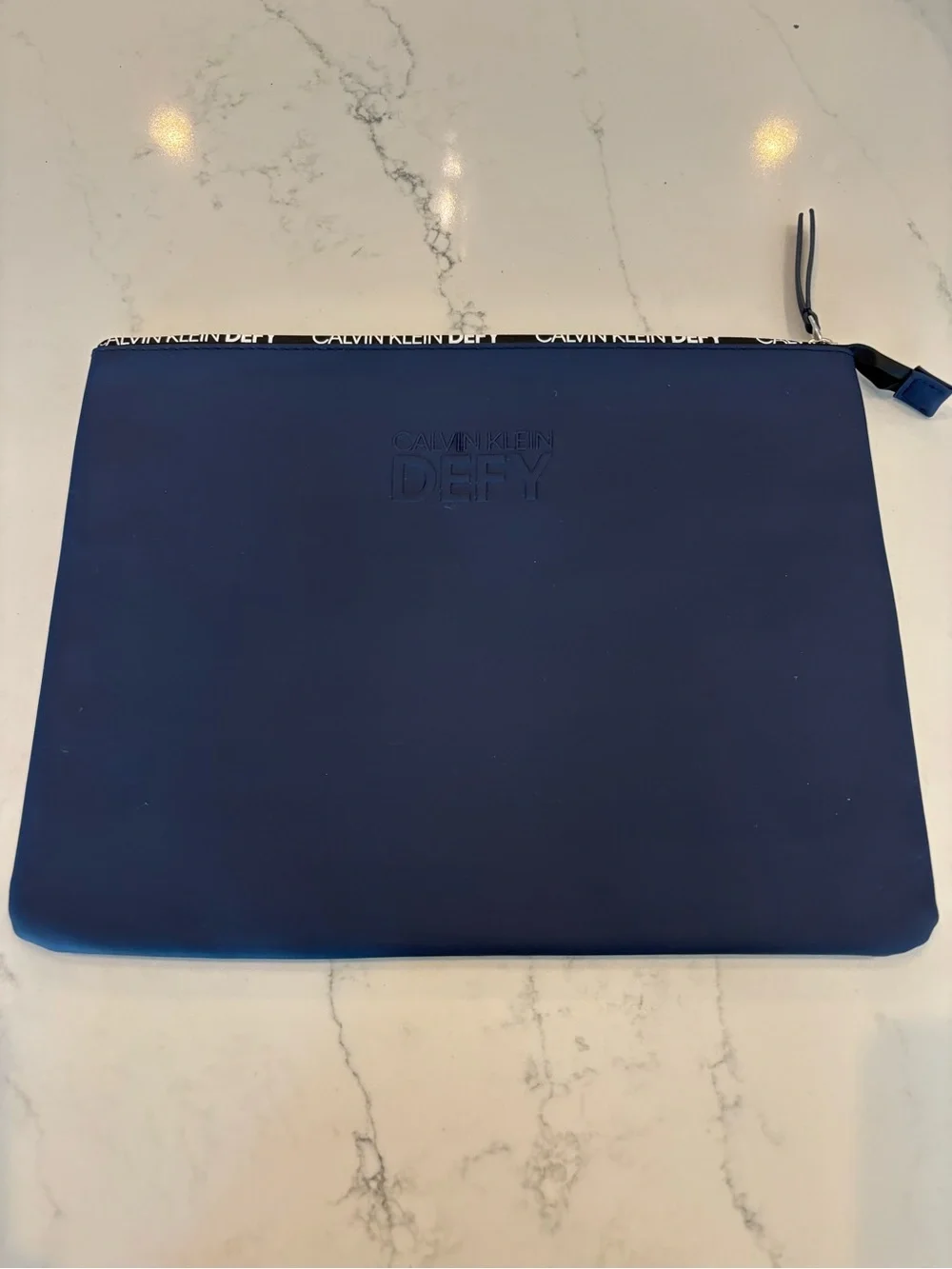 Calvin Klein Defy Men's Navy Laptop Sleeve with Branded Trim